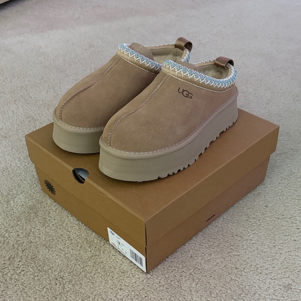 UGG Tazz Platform Slippers in Sand
